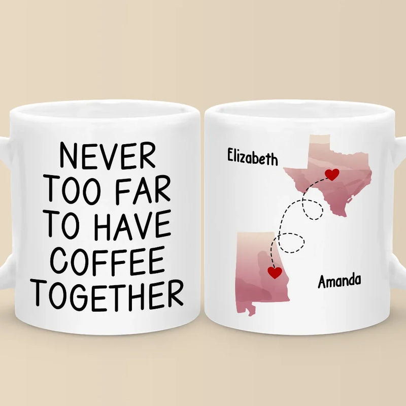 Together In Spirit, Even With A Drink Apart - Bestie Personalized Custom Mug - Christmas Gift For Best Friends, BFF, Sisters