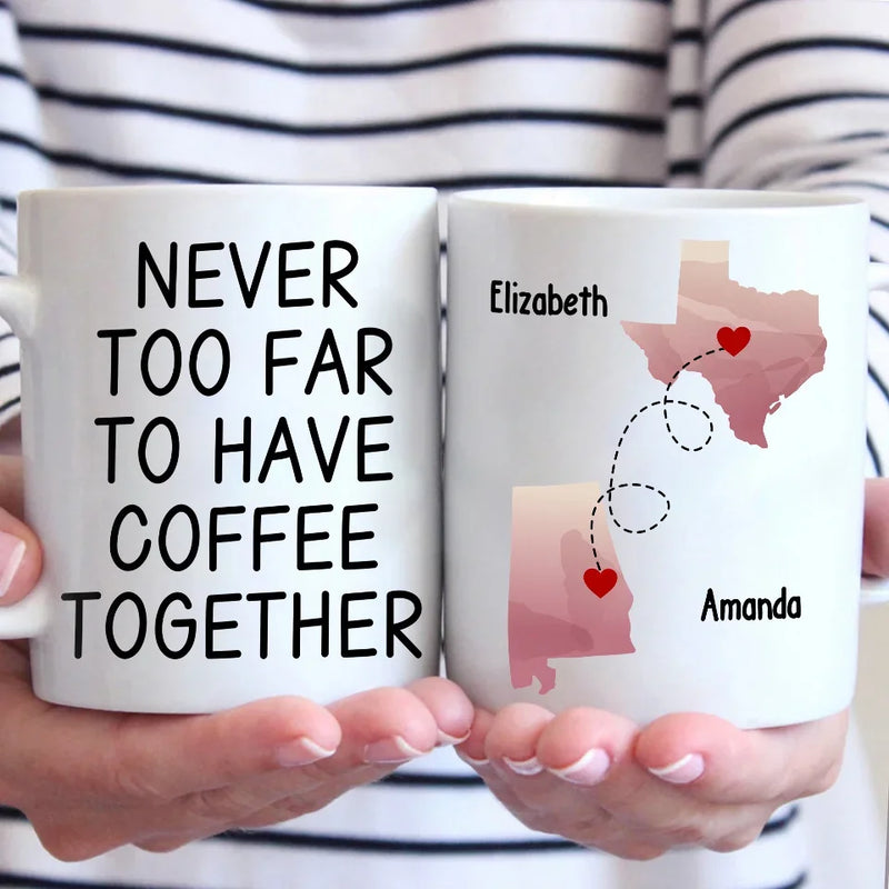 Together In Spirit, Even With A Drink Apart - Bestie Personalized Custom Mug - Christmas Gift For Best Friends, BFF, Sisters