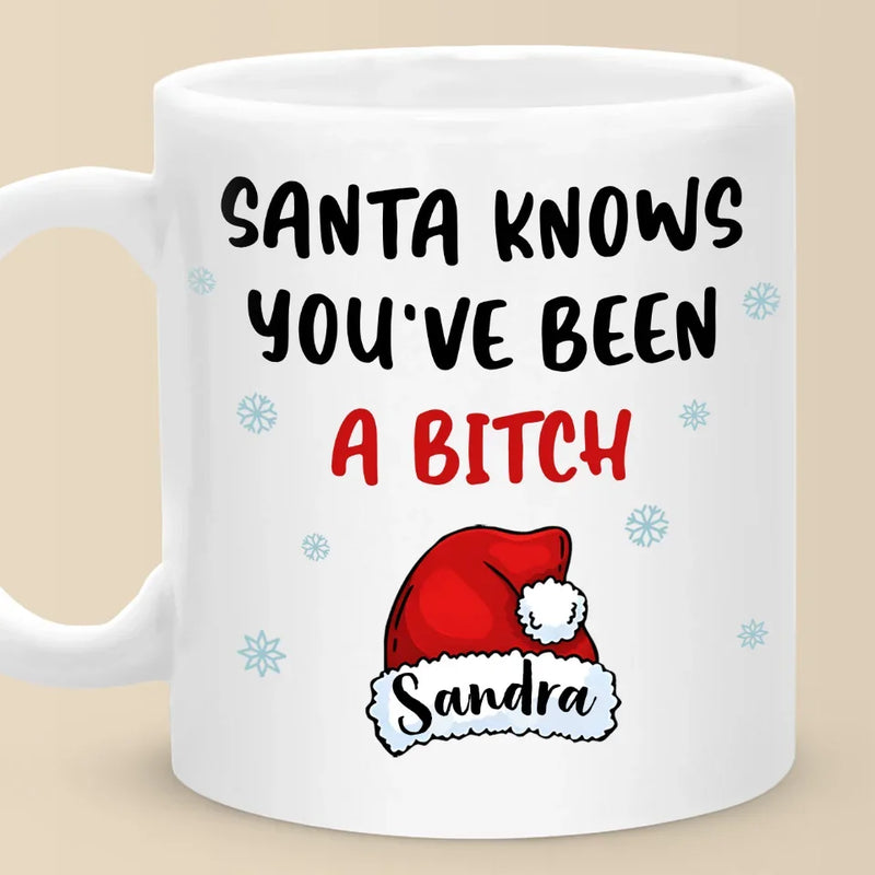 Santa Knows Who You Are - Friend Personalized Custom Mug - Christmas Gift, Birthday Gift For Best Friends, Family Members, Coworkers, Yourself