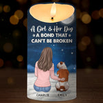 Custom Name Girl and Dog Bond Gifts for Dog Lovers - Personalized LED Candle
