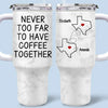 Never Too Far To Have Drink Together - Bestie Personalized Custom 3D Inflated Effect Printed 40 Oz Stainless Steel Tumbler With Handle - Christmas Gift For Best Friends, BFF, Sisters