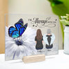 Love Leaves A Memory No One Can Steal - Memorial Personalized Custom Rectangle Shaped Acrylic Plaque - Sympathy Gift For Family Members