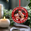 Custom Photo Family Is Where Life Begins And Love Never Ends - Family Personalized Custom Circle Glass Ornament - Christmas Gift For Family Members, First Christmas