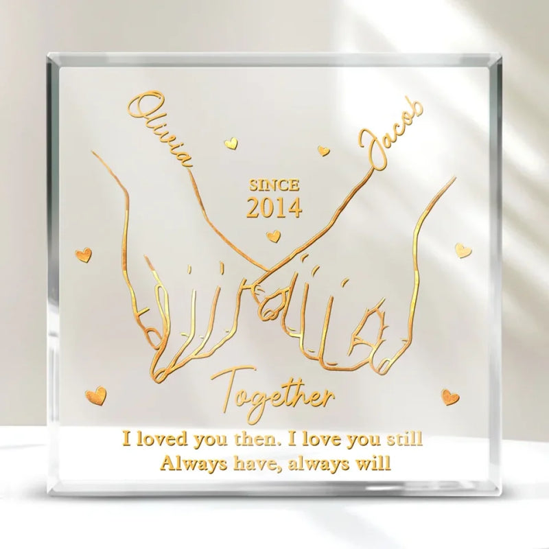 I Love You Forever And Always - Couple Personalized Custom Square Shaped Acrylic Plaque - Christmas Gift For Husband Wife, Anniversary