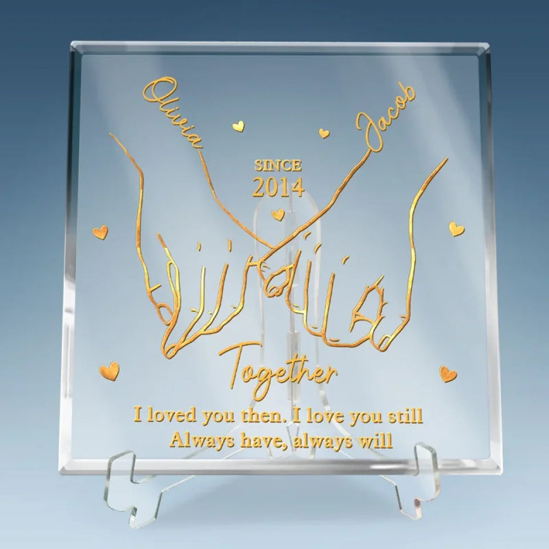 Custom Name Anniversary Gifts for Couples - Personalized Shaped Acrylic Plaque