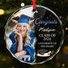 Custom Photo Chasing Dreams, Achieving Greatness - Family Personalized Custom Circle Glass Ornament - Christmas Gift, Graduation Gift For Family Members, Siblings, Brothers, Sisters