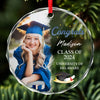 Custom Photo Chasing Dreams, Achieving Greatness - Family Personalized Custom Circle Glass Ornament - Christmas Gift, Graduation Gift For Family Members, Siblings, Brothers, Sisters