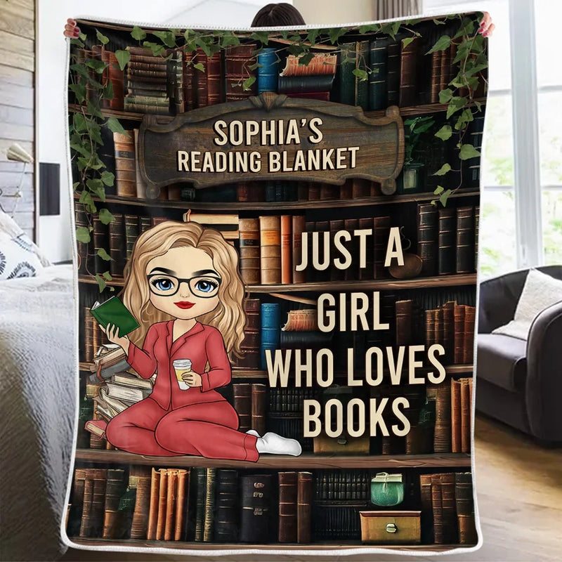 Custom Name Book Lover Gifts for Women - Personalized Blanket