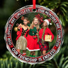 Custom Photo The Joy Of An Endless Friendship Journey - Bestie Personalized Custom Circle Glass Ornament - Christmas Gift For Best Friends, BFF, Sisters