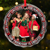 Custom Photo The Joy Of An Endless Friendship Journey - Bestie Personalized Custom Circle Glass Ornament - Christmas Gift For Best Friends, BFF, Sisters