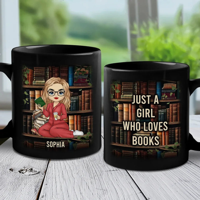 Books Are The Windows To My Soul - Personalized Custom Black Mug - Gift For Book Lovers