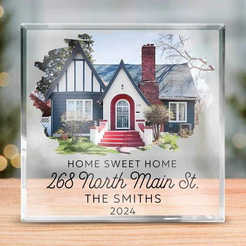 Custom House Photo Housewarming Gifts - Personalized Shaped Acrylic Plaque