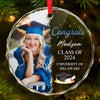 Custom Photo Chasing Dreams, Achieving Greatness - Family Personalized Custom Circle Glass Ornament - Christmas Gift, Graduation Gift For Family Members, Siblings, Brothers, Sisters