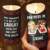 Partners In Crime - Bestie Personalized Custom LED Candle - Christmas Gift For Best Friends, BFF, Sisters