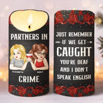 Custom Name Partners in Crime Gifts for Best Friends - Personalized LED Candle
