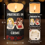 Custom Name Partners in Crime Gifts for Best Friends - Personalized LED Candle