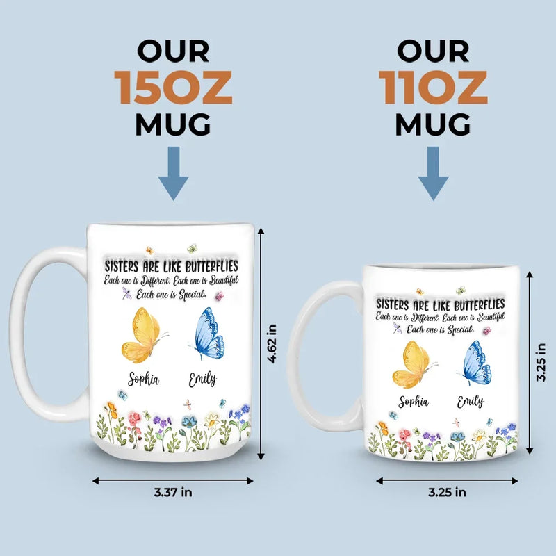 Bestie Are Like Butterflies - Bestie Personalized Custom 3D Inflated Effect Printed Mug - Christmas Gift For Best Friends, BFF, Sisters
