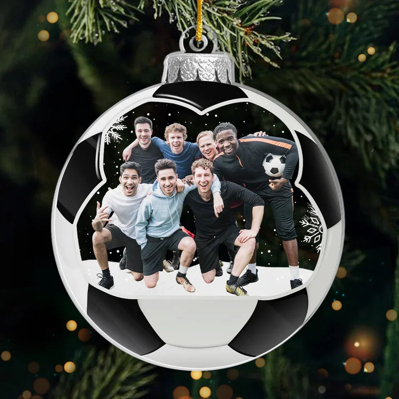 Custom Photo Soccer Team Christmas Gifts for Players - Personalized Ornament