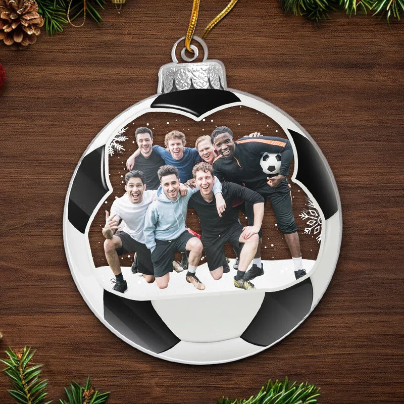 Custom Photo Soccer Team Christmas Gifts for Players - Personalized Ornament