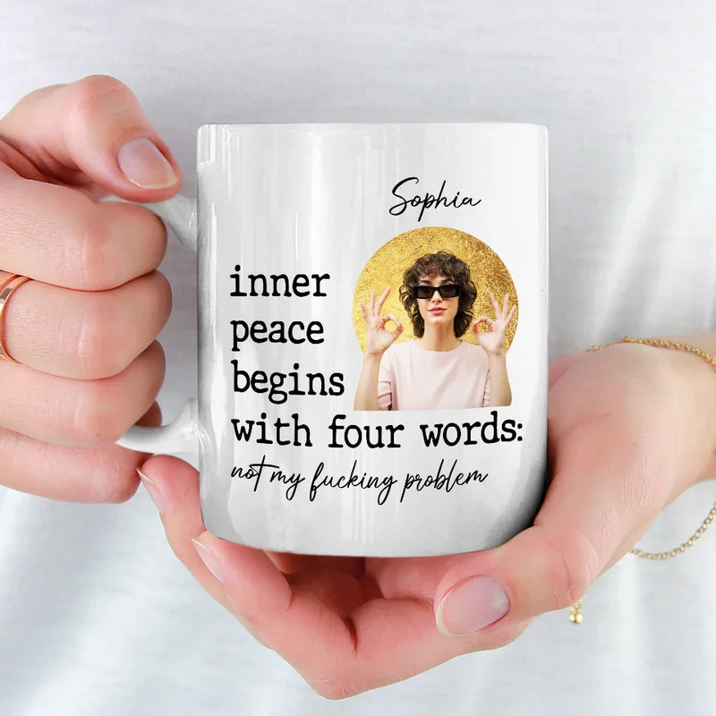 Custom Photo Find Peace In The Chaos - Friend Personalized Custom Mug - Christmas Gift For Best Friends, Sisters, Family Members, Coworkers