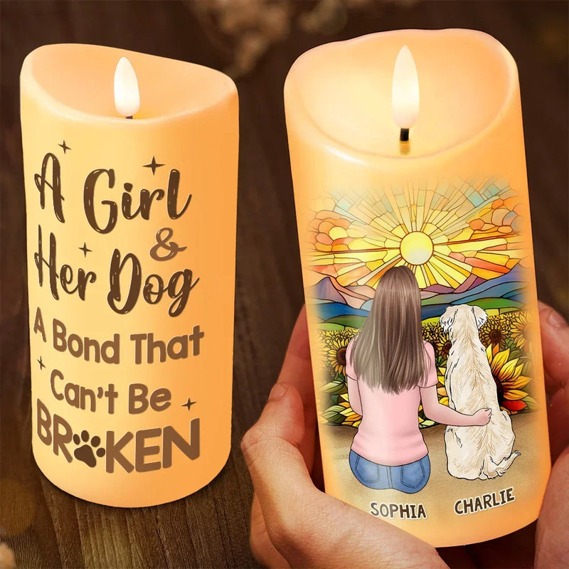 A Link That Can Never Be Severed - Memorial Personalized Custom LED Candle - Sympathy Gift, Christmas Gift For Pet Owners, Pet Lovers