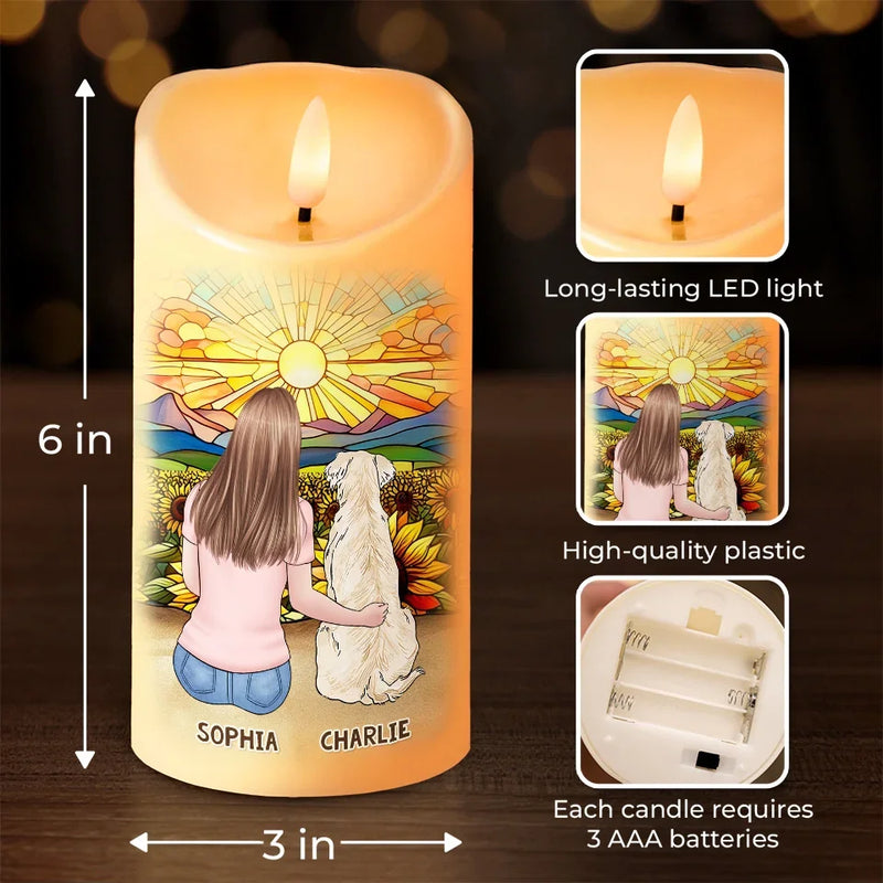 A Link That Can Never Be Severed - Memorial Personalized Custom LED Candle - Sympathy Gift, Christmas Gift For Pet Owners, Pet Lovers
