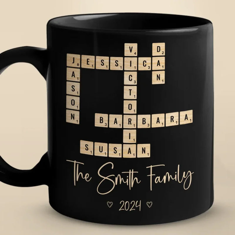 Custom Family Name Word Tile Gifts - Personalized Mugs