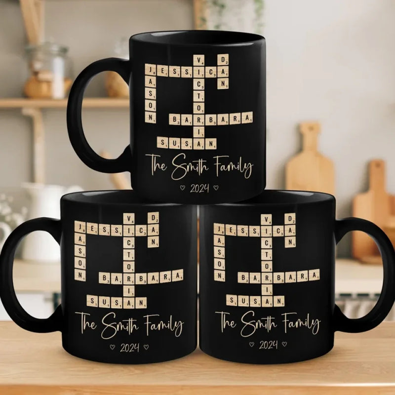 Custom Family Name Word Tile Gifts - Personalized Mugs