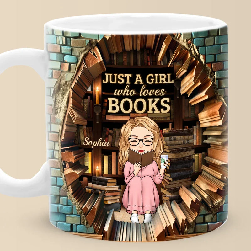 Custom Name Book Lover Gifts for Girls - Personalized Mugs