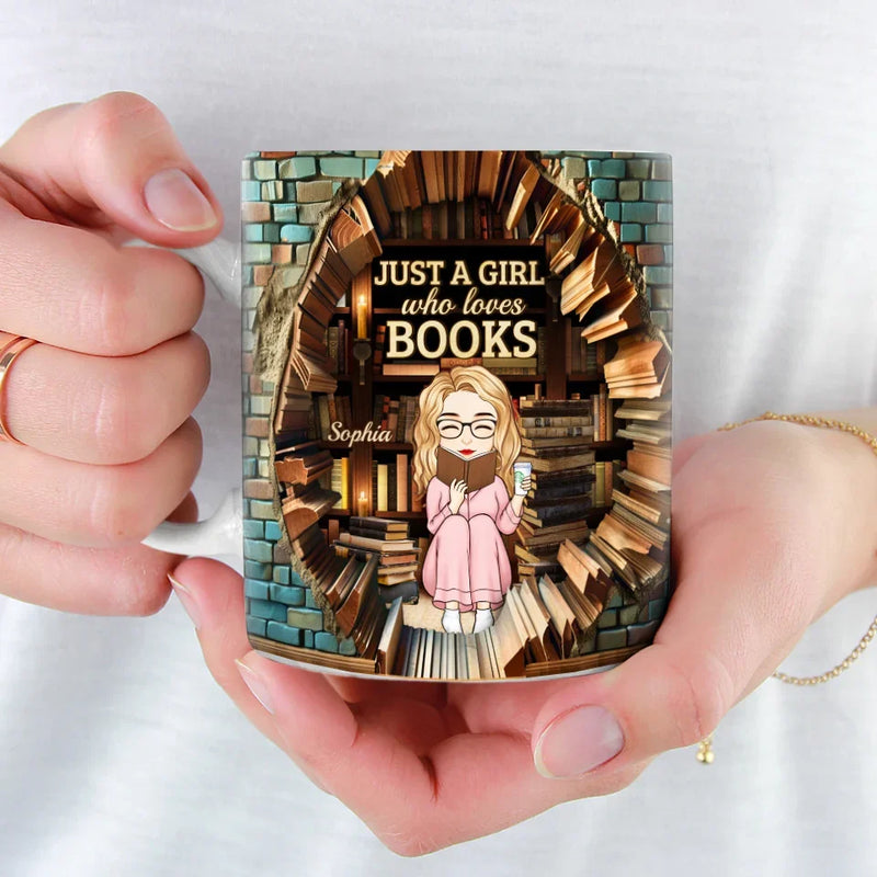Just A Girl With A Heart Full Of Stories - Personalized Custom Mug - Christmas Gift For Book Lovers