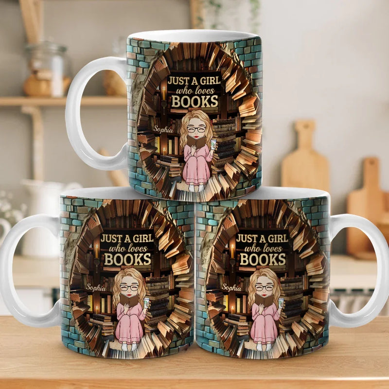 Just A Girl With A Heart Full Of Stories - Personalized Custom Mug - Christmas Gift For Book Lovers