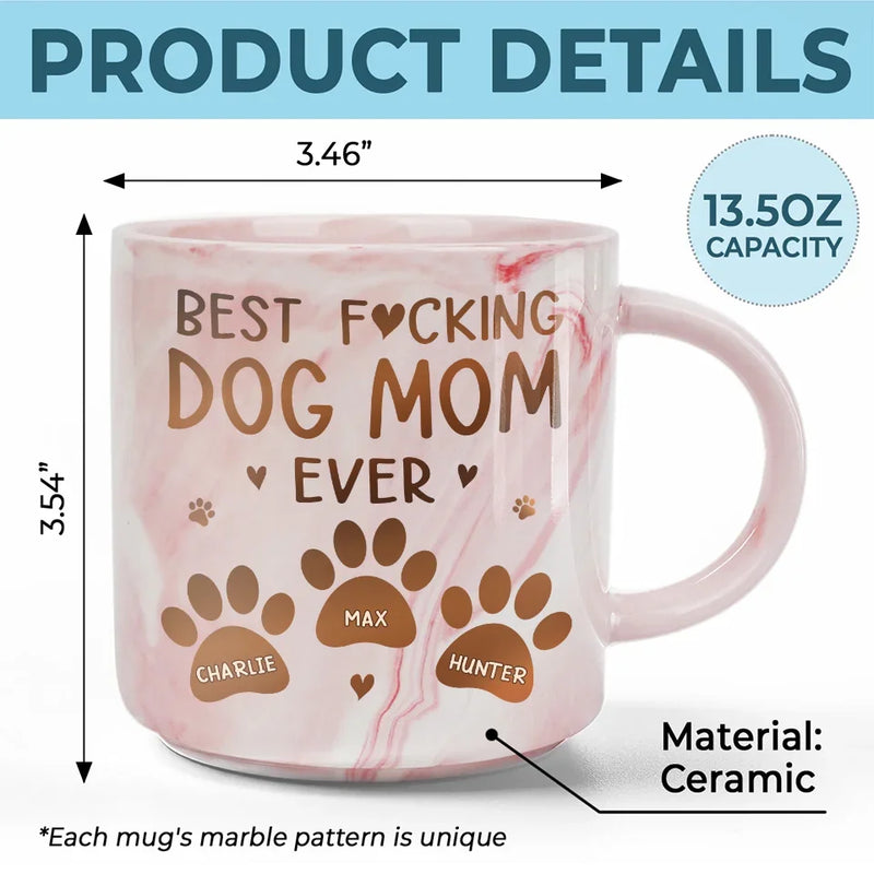 Custom Name Dog Mom Gifts - Personalized Marble Mug