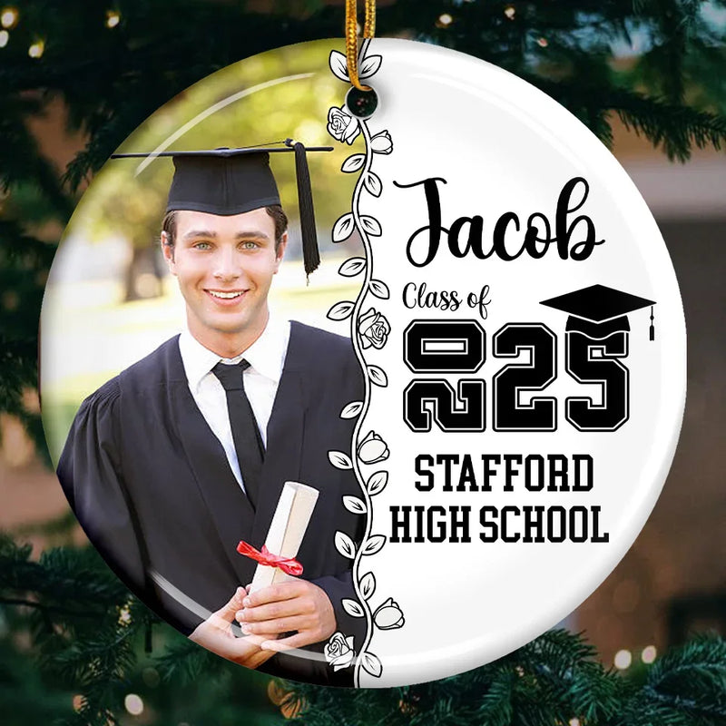 Custom Photo Graduation Gifts - Personalized Ceramic Ornament