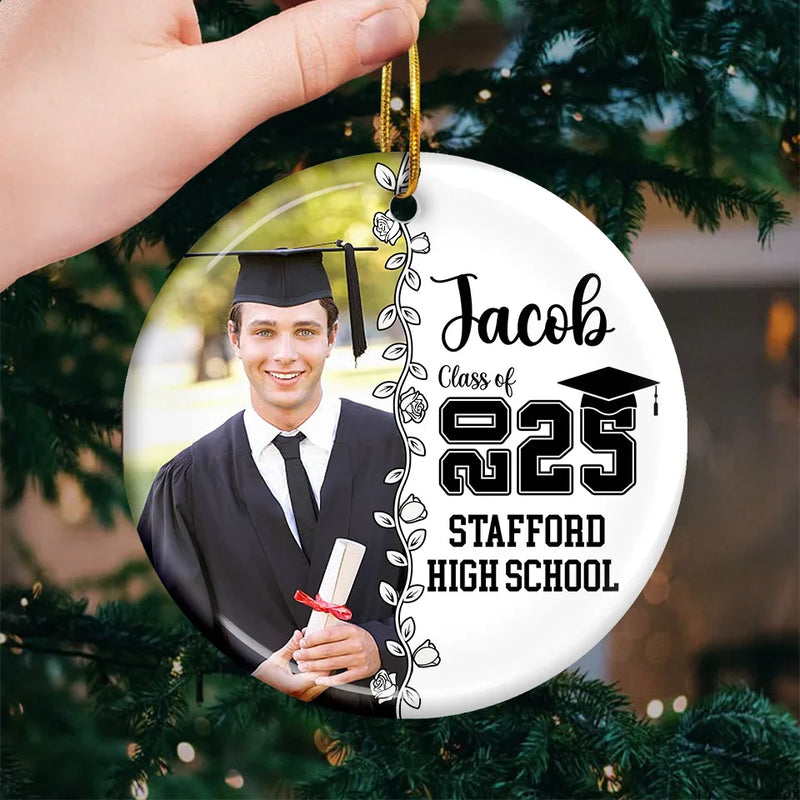 Custom Photo Graduation Gifts - Personalized Ceramic Ornament