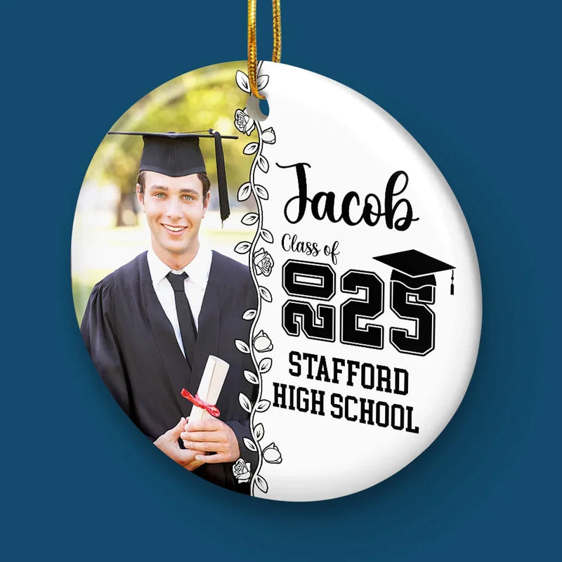 Custom Photo Graduation Gifts - Personalized Ceramic Ornament