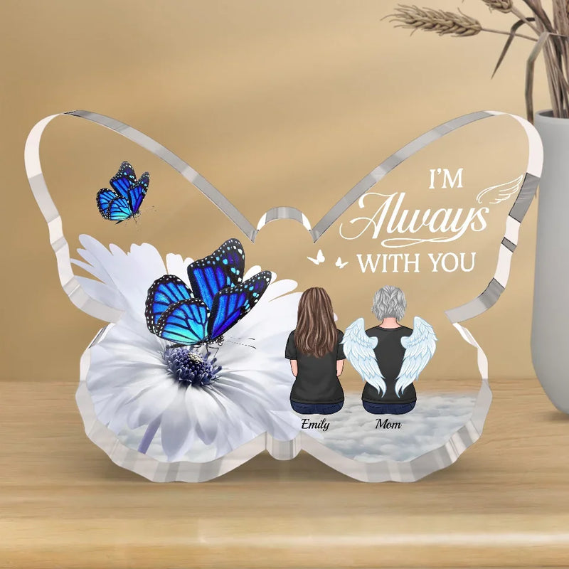 Custom Name Memorial Butterfly Gifts for Mom - Personalized Shaped Acrylic Plaque