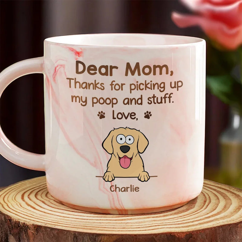 Custom Name Dog Mom Gifts - Personalized Marble Mug