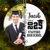 Custom Photo Wherever You Go, Go With All Your Heart - Family Personalized Custom Ornament - Ceramic Round Shaped - Christmas Gift, Graduation Gift For Family Members, Siblings, Brothers, Sisters