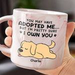 Custom Name Funny Dog Adoption Gifts - Personalized Marble Mug