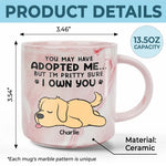 Custom Name Funny Dog Adoption Gifts - Personalized Marble Mug