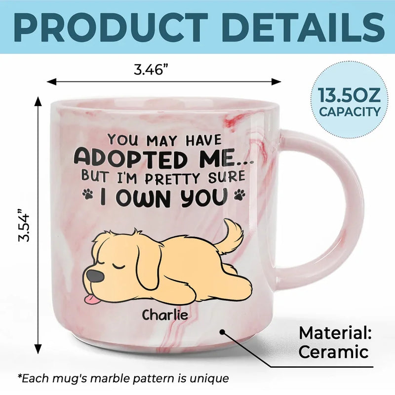 Custom Name Funny Dog Adoption Gifts - Personalized Marble Mug