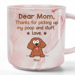 Custom Name Dog Mom Gifts - Personalized Marble Mug