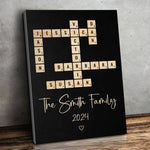 Custom Family Name Scrabble Gifts - Personalized Canvas