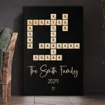 Custom Family Name Scrabble Gifts - Personalized Canvas