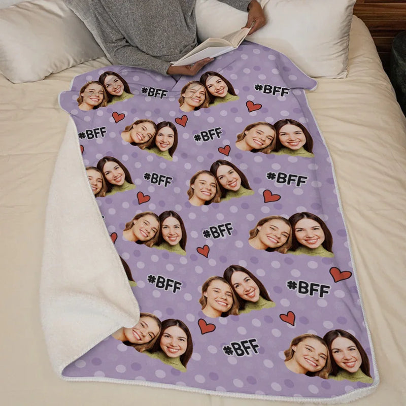 Custom Photo Love Is Beautiful, Friendship Is Better - Bestie Personalized Custom Blanket - Christmas Gift For Best Friends, BFF, Sisters
