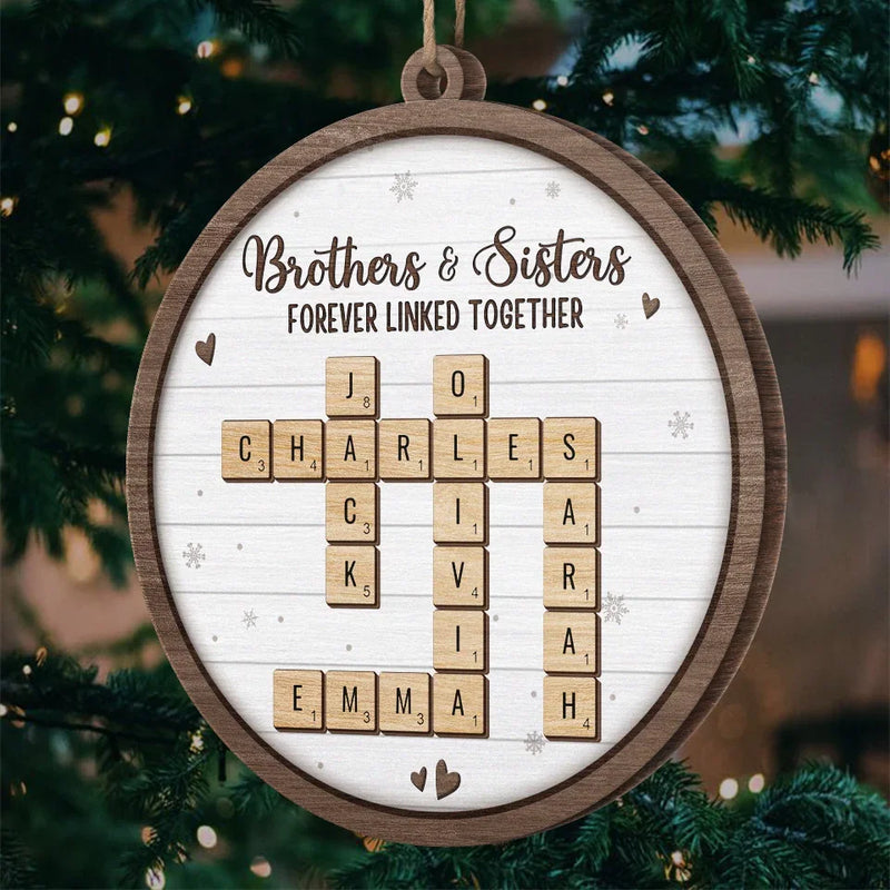 A Sibling Is The Greatest Gift Of Childhood - Family Personalized Custom Ornament - Wood Custom Shaped - New Arrival, Christmas Gift For Family Members, Siblings, Brothers, Sisters AMZ
