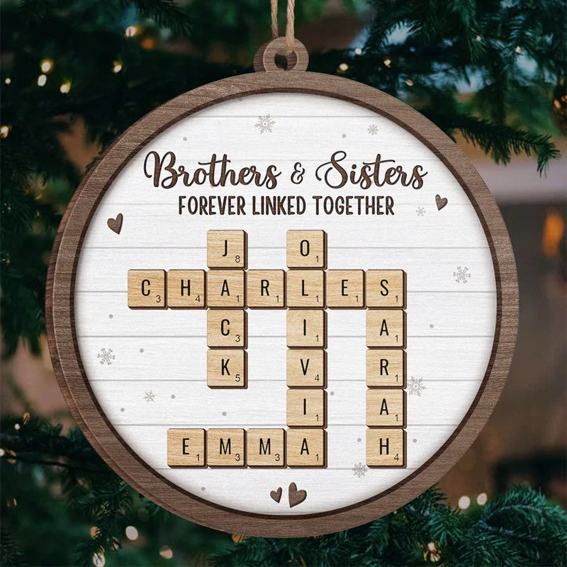 A Sibling Is The Greatest Gift Of Childhood - Family Personalized Custom Ornament - Wood Custom Shaped - New Arrival, Christmas Gift For Family Members, Siblings, Brothers, Sisters AMZ
