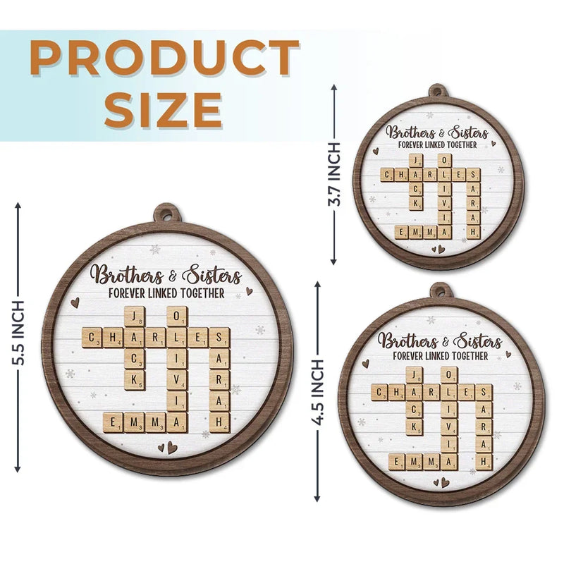 A Sibling Is The Greatest Gift Of Childhood - Family Personalized Custom Ornament - Wood Custom Shaped - New Arrival, Christmas Gift For Family Members, Siblings, Brothers, Sisters AMZ