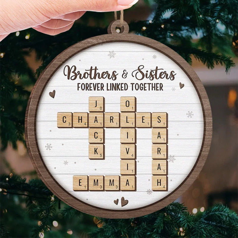 A Sibling Is The Greatest Gift Of Childhood - Family Personalized Custom Ornament - Wood Custom Shaped - New Arrival, Christmas Gift For Family Members, Siblings, Brothers, Sisters AMZ