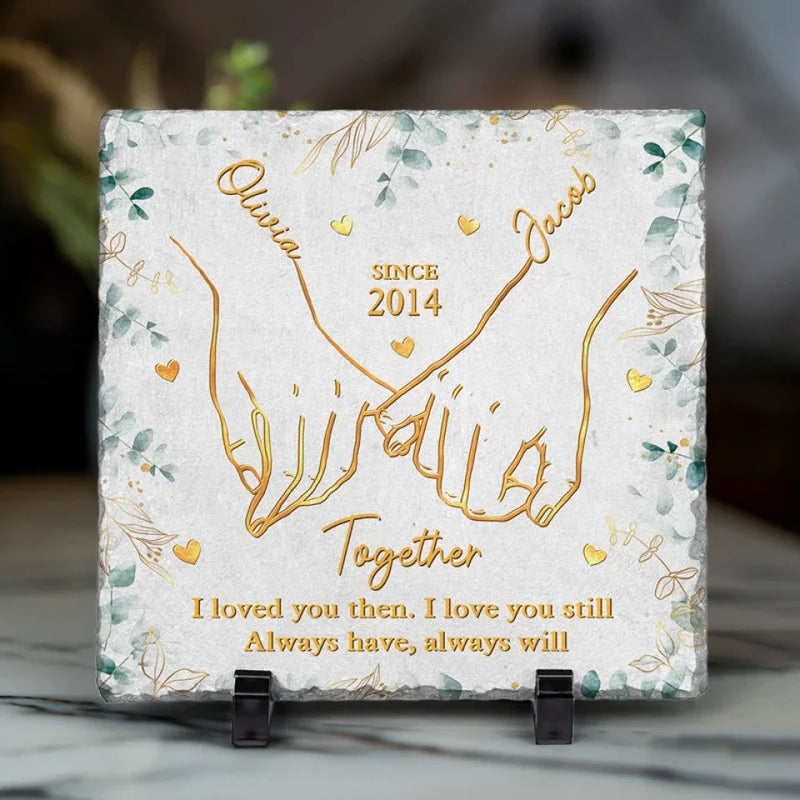 Custom Name Anniversary Love Gifts for Couples - Personalized Stone With Stand